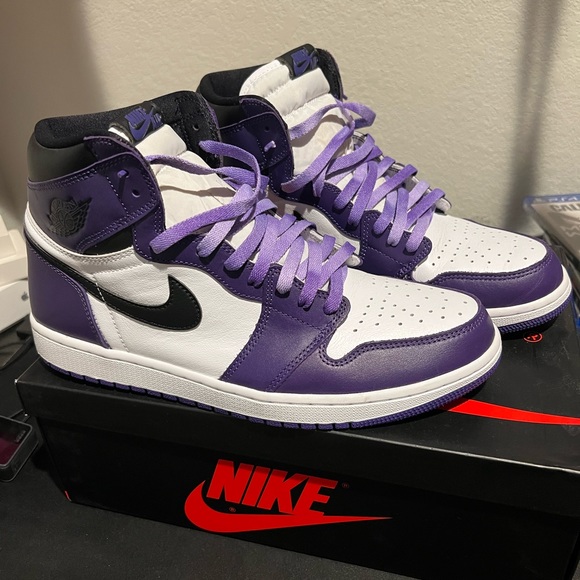 Court Purple Jordan 1’s - Picture 1 of 5